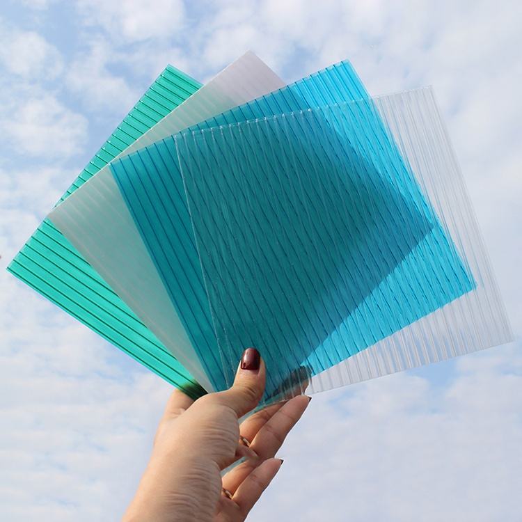 Clear Green 8mm Polycarbonate Pergola Roof Panels Thickness Design Honeycomb Hollow Sheets